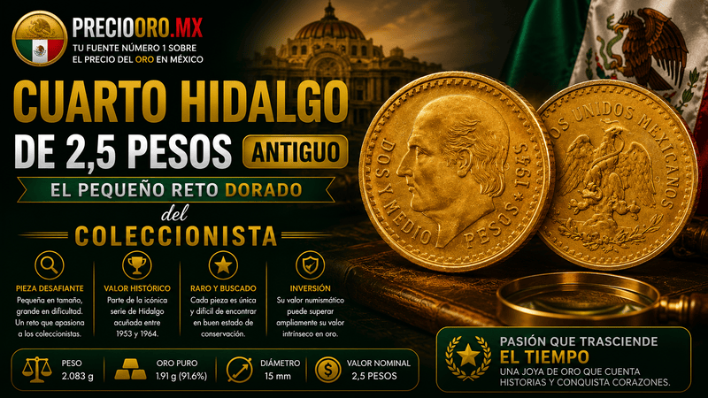 Cuarto Hidalgo 2.5 pesos antiguo