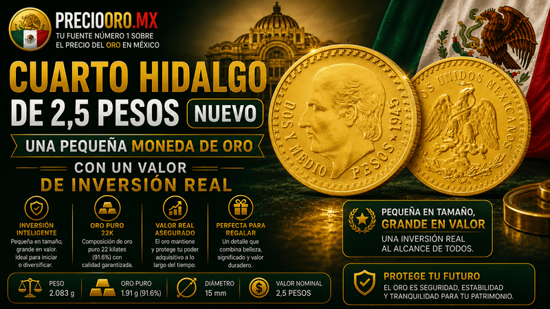 Cuarto Hidalgo 2.5 pesos nuevo