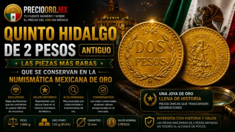 Quinto Hidalgo 2 pesos antiguo